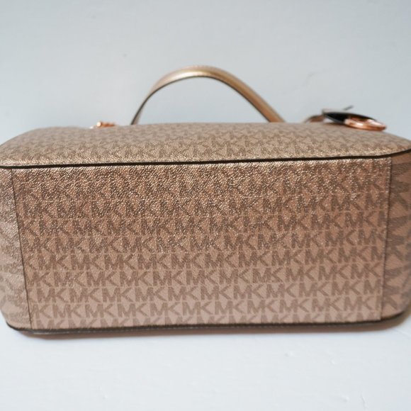 Michael Kors Jet Set Travel Large Chain Shoulder Tote Bag MK Rose Gold - Picture 7 of 13